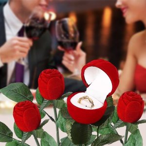 1 кутија за прстени со розови цветови од кадифе | ROSABOX