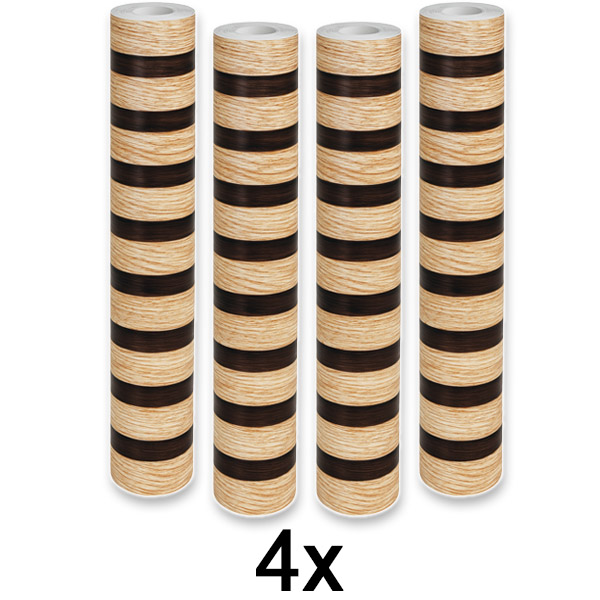 4x Елегантна ѕидна налепница со ефект на дрво | LINEWALL